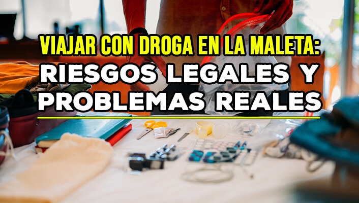 riesgos de llevar drogas en tu maleta